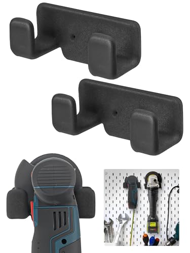 YAMTO Angle Grinder Tool Holder,2 Pack Universal Fit Thick Metal Wall Mount Holder Rack with Ruber Coat fits for 5 Inch Delwalt Makita Bosch Angle Grinder Tool,Heavy Duty Garage Organized Brackets