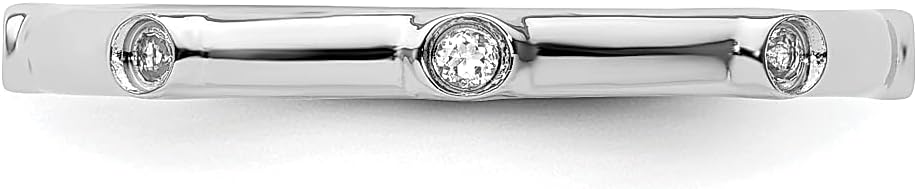 ICE CARATS 925 Sterling Silver White Topaz Stackable Ring Stone Birthstone April Gemstone Fine Jewelry For Women Gifts For Her