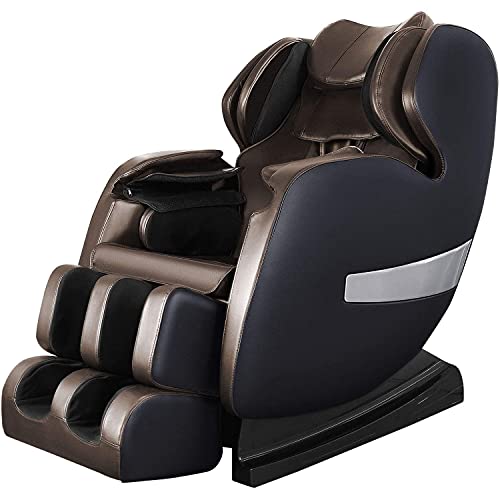 TYJJ Massage Chair, Zero Gravity Massage Chair Full Body Shiatsu Electric Massage Chair with S-Track, 3D Massage Chairs Full Body and Recliner with Heat,Vibrating & Foot Roller,Black&Brown
