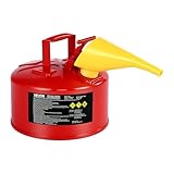 VEVOR Safety Metal Container, 2.5 Gallon Type I Red Metal Container for Liquid Material with Stainless Steel...
