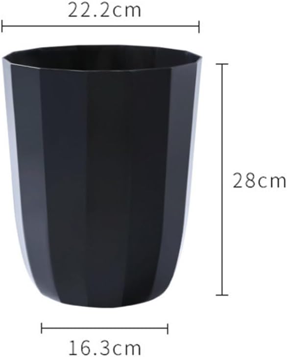 塑料小垃圾桶,垃圾桶,圆形垃圾篮,适用于厨房、卧室、浴室、办公室(黑色)/307