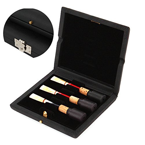 ZIJIA PU Leather Black Box Case Storage for 6pcs Oboe Reed