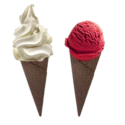 AussieBlends Waffle Ice Cream Cones Bulk For Soft Serve, Gelato, and Scooped Ice Cream, Waffle Cones Bulk, Belgian Chocolate Cone Flavor, 312 Count (Belgian Chocolate, Regular Size)