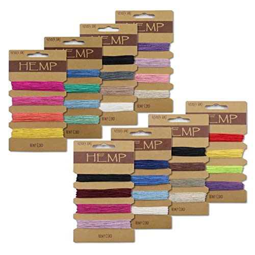 Cordón de cáñamo encerado de 32 colores de 1 mm, 8 tarjetas de hilo de lino de color, 160 yardas de hilo recubierto de cera, cordel colorido para hacer pulseras de joyería, artesanía hecha a mano Cover