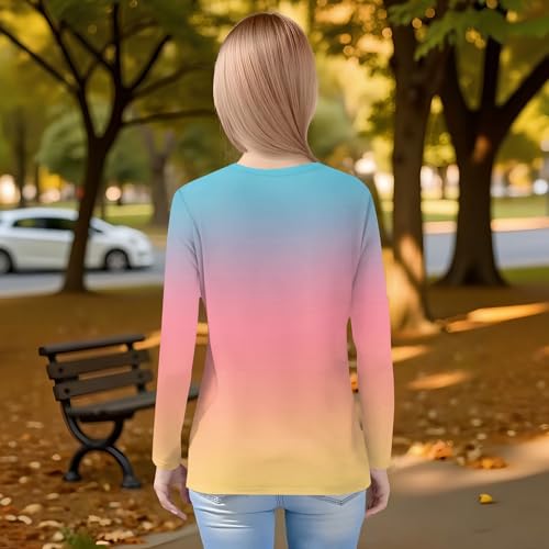 Clothes for Girls Long Sleeve Fall Girls Tshirts Stylish Crewneck Teen Shirts Graphic Casual Solid Clothes 3-14 Years4