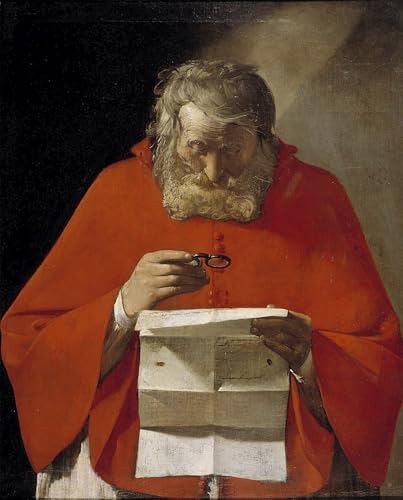 Cuadro en lienzo San che legge una lettera para cubrir paredes vacías con arte