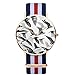 Uhren für Männer Frauen fliegende Graustufen-Kunstwerk Vögel Uhren einfach lässig gold Zifferblatt Armbanduhren Nylon Armband Quarzuhr, mehrfarbig