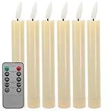 HONMEET Flammenlose LED Kerzen Satz mit Fernbedienung Batteriebetriebene Dekorative Kunstkerzen in Beige Stimmungsvolle Tischbeleuchtung für Hochzeiten und Partydeko