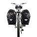 Ibera Bicycle Bag PakRak Clip-On Quick-Release All Weather Bike Panniers (Pair), Includes Rain Cover , Black
