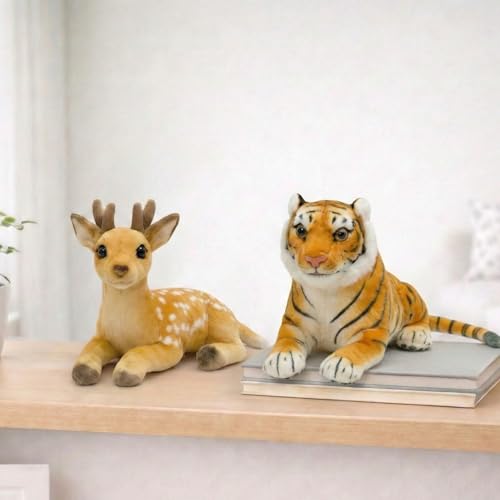 Image of Tabitha Stuffed Toys-Ultra Soft Plush Toy for Kids | Birthday Gifts for Kids and Girls | (Combo of 2 Toys 32 Cm Tiger & Deer)