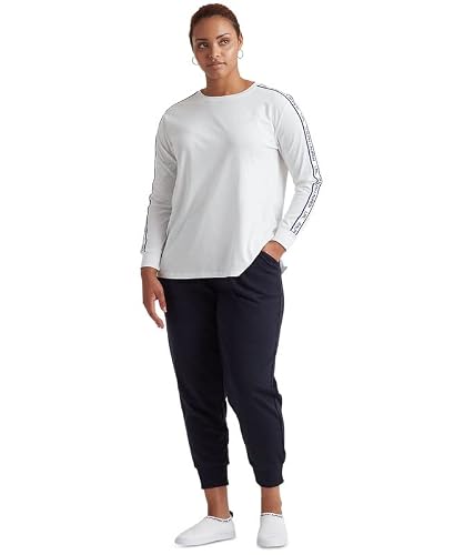 Lauren Ralph Lauren Women's Plus-Size Logo Long-Sleeve T-Shirt (White, 3X) #TOP3