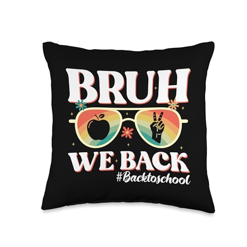 Bruh We Back Retro Back to School Teachers Students Throw Pillow