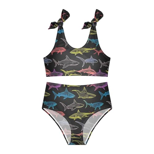 Wusikd Shark Girls Swimsuits Two Piece Colors Swimwear Bikini Set for for Girls Size 3T3