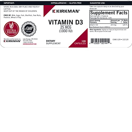 Vitamin D-3 2000 Iu Capsules - Hypo - 120 Ct #TOP2