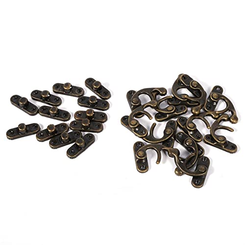 Image of 100PCS Vintage Metal Hardware Furniture Box Leather Bag Hardware Decorative Latch Clasps Lock Padlock Hasp with Screws Buckle