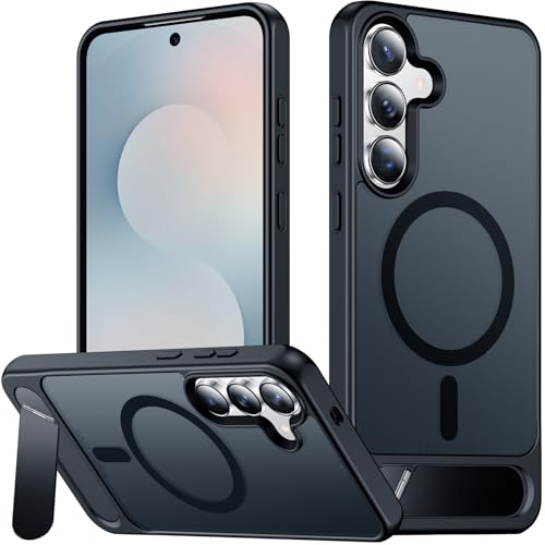 Image of SPIDERCASE Magnetic for Samsung Galaxy S25 FE Case, [3 Stand Ways][ Military Grade Drop Protection] with Invisible Stand Slim Phone Case for S25 FE 5G,Black