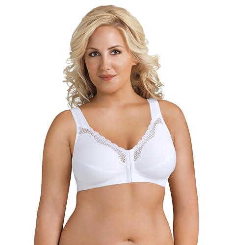 Exquisite Form 5100531 Women's FULLY Wireless Cotton Back & Posture Support Bra with Front Closure & Lace