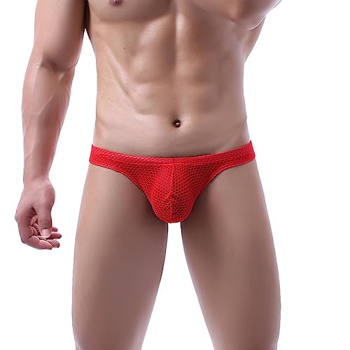 Men's Breathable Mesh Triangle Briefs Underwear Bulge Pouch Low Rise Bikini Briefs Underwear2