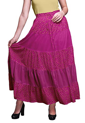 Bimba Jupes Longues imprimées Jupe Longue en Coton de Style bohémien bohème Cover