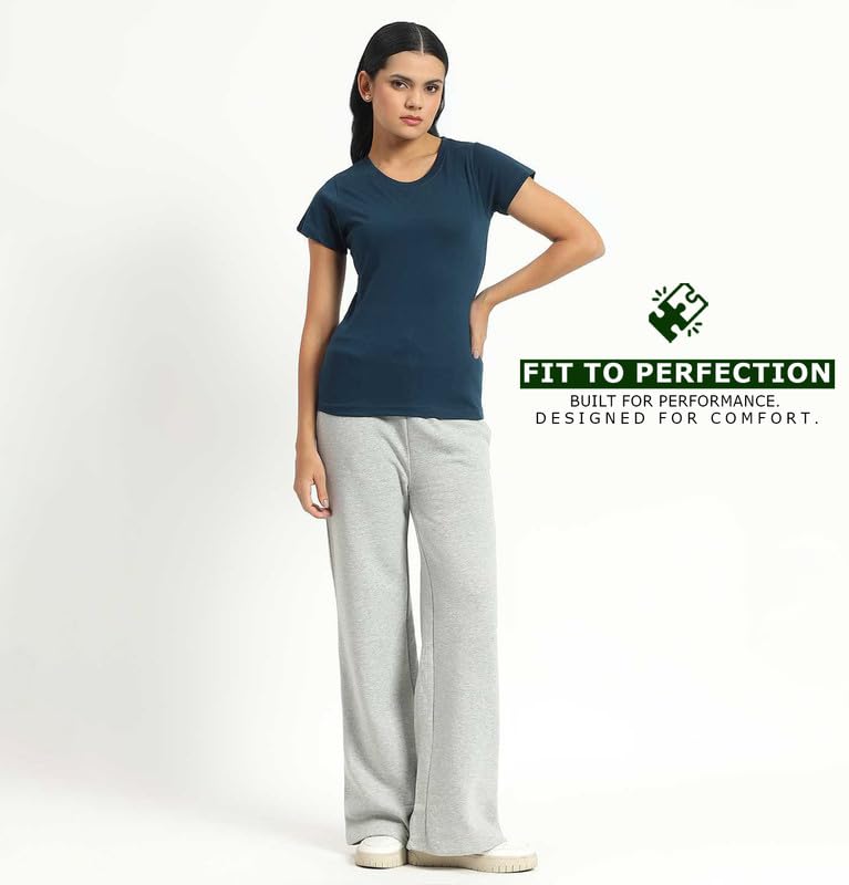 Image of Sleepynuts Women's Plain Round Neck Regular Fit Half Sleeve Cotton T Shirt