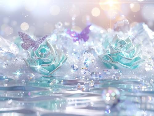 Diamond Painting Papillons Roses 5D DIY Grand Format 90x120cm C-301