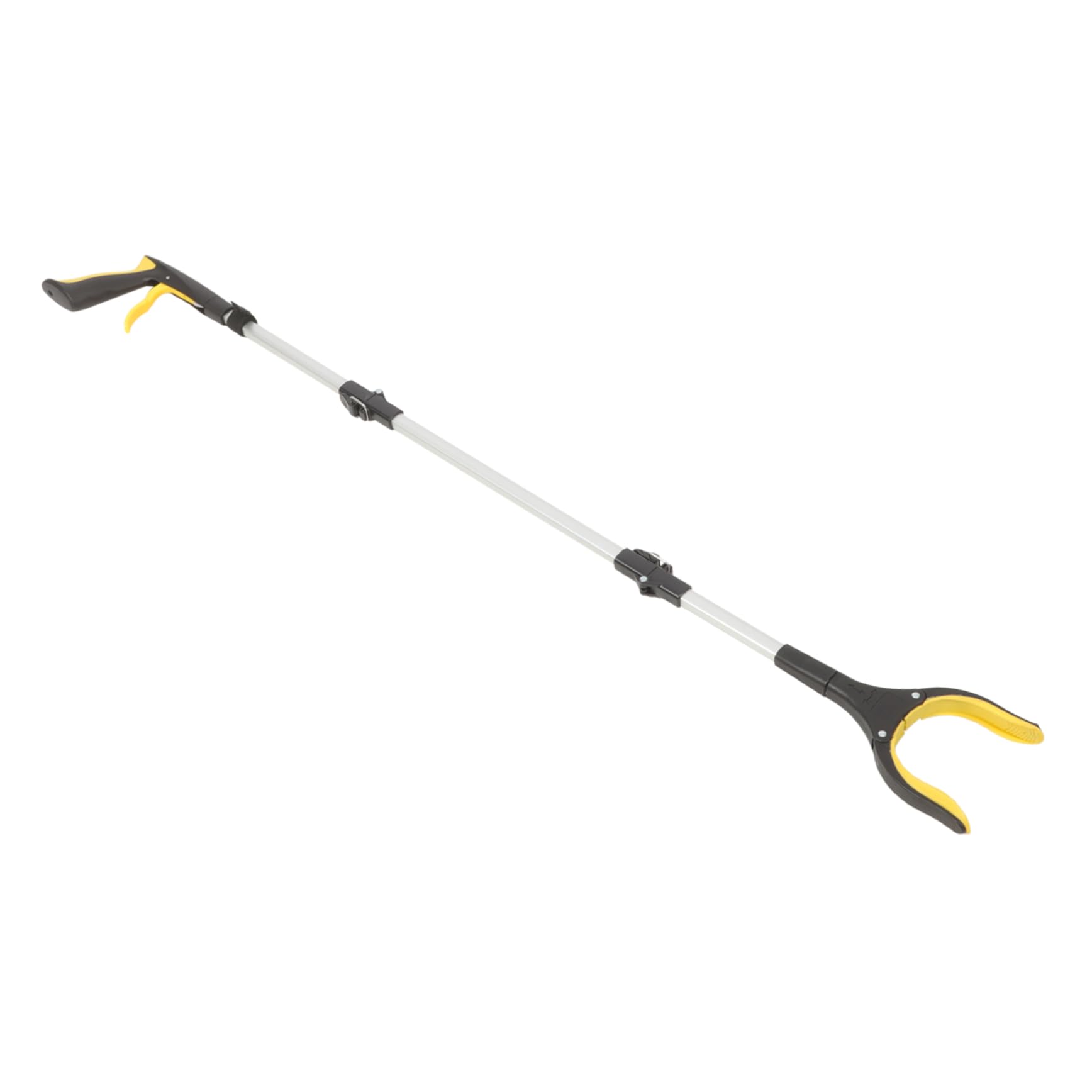 Pinza Raccogli Rifiuti Pieghevole a Tre Sezioni, Lega di Alluminio | Giallo, Giunto Bloccabile, Impugnatura Ergonomica, Facile da Riporre, per Anziani e Disabili