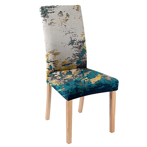 Reateforin Teal Turquoise Chair Covers - Abstract Boho Dining Chair Slipcovers - Set of 2, Living Room & Kitchen - Removable, Washable