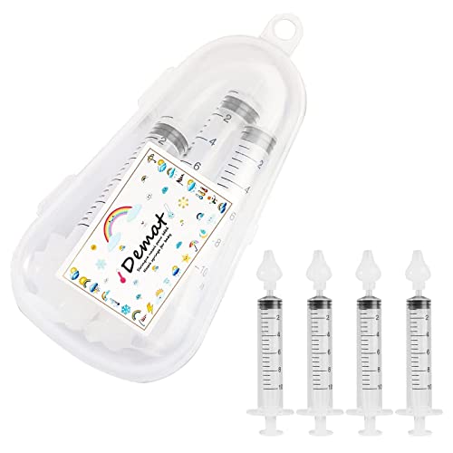 Nasendusche, Spritzen-Nasenspülung für Baby, Nasenwaschreiniger 10 ml, Wiederverwendbare Nasenreiniger, Sicherer/Tragbares Säuglings-Nasenreinigungsspülgerät (4PCS), Weiß Cover