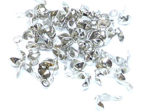 L'attrape-rêve embouts cache-nœud à plier en métal argenté sans nickel 1 lot de 50 dimensions 8x4 mm