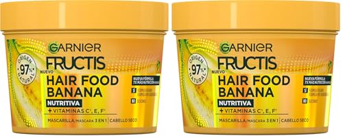 Garnier Fructis Hair Food Mascarilla Banana 3 en 1 - 400 ml (Paquete de 2)