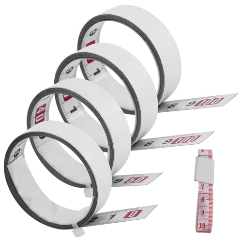 4 cintas métricas autoadhesivas, 1 m, regla de acero, cinta métrica autoadhesiva para pegar para bancos de trabajo de medición (2 de izquierda a derecha, 1 de derecha a izquierda, 1 de derecha a