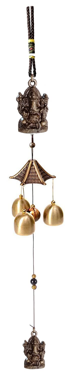 3 Bell Feng Shui Positive Energy Peacock Metal Wind Chimes for Home Decoration Brass Windchime (23 inch)-image-7