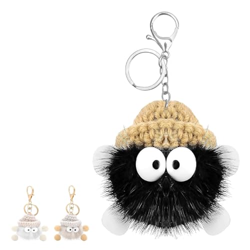 HENGBIRD Lindo y suave peluche para llaves, colgante de peluche para llaves personalizado, llavero de coche, Blanco, 7*7*5