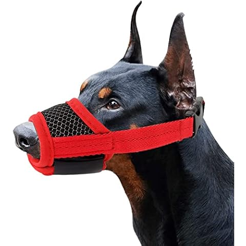 Dog Muzzles, Breathable Adjustable Muzzle and Dog Training Muzzle to Prevent Biting and Barking Suitable for Large Medium and Small Dogs (L) Cover