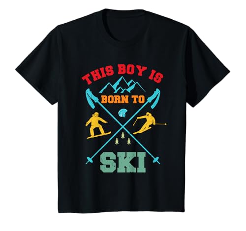 Skifahren Kinder COOLE JUNGS FAHREN SKI Lustig Jungen T-Shirt Skifahren Kinder COOLE JUNGS FAHREN SKI Lustig Jungen T-Shirt