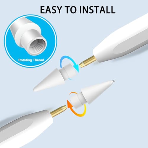 Image of 4Pcs Apple Pencil Tips Replacement for 1st /2nd Gen, USB-C & Pro - Highly Sensitive iPad Pencil Tips, Durable & Precise Nibs for iPad Pro /Mini /Air - Compatible with Apple Pencil Models