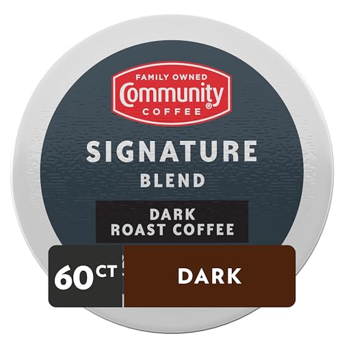 Image of Community Coffee Signature Blend 60 Count Coffee Pods, Dark Roast, Compatible with Keurig 2.0 K-Cup Brewers, Box of 60 Pods
