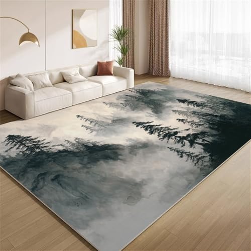 Forest Smoke Washable Rugs for Bedroom,3x5ft Area Rugs for Living