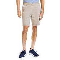 Nautica Men's Classic Fit Flat Front Stretch Solid Chino 8.5" Deck Shorts, True Khaki, 38W