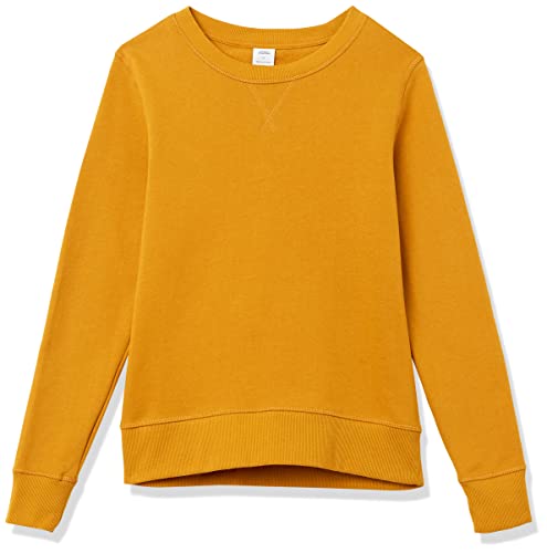 Amazon Essentials Sudadera con Cuello Redondo de Forro Polar (Disponible en Tallas Grandes) Mujer, Amarillo Mostaza, M