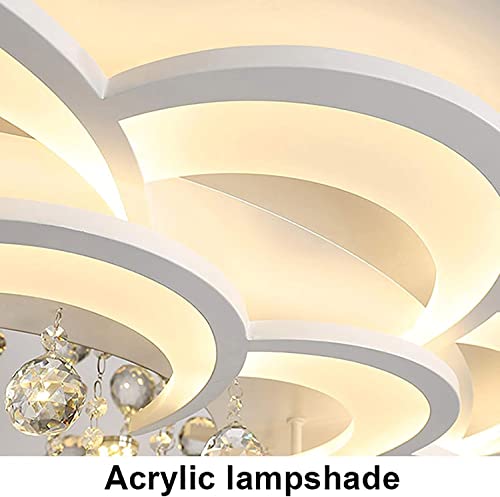Chambre à coucher lampe à plafond à LED moderne acrylique fleur cristal - 2