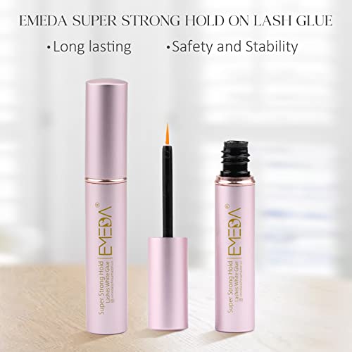 EMEDA 2 PCS Clear Eyelash Glue False Eyelash Glue Super Strong Hold Professional Eyelash Glue Lashes Glue Best White Strip Eyelash Adhesive Eye Lash Glue Latex Free Glue for Eyelashes - Thumbnail 4