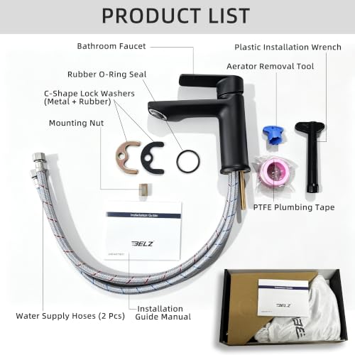 BELZ Black Bathroom Faucet Single Hole Sink Faucet for Vanity by BELZ - Used condition - Image 9