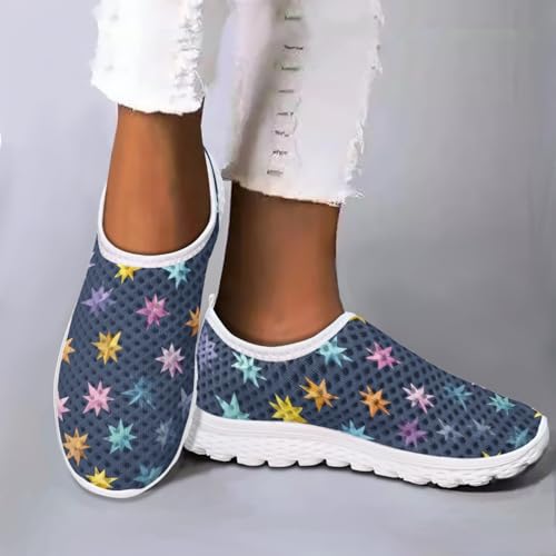 MARSVOVO Summer Womens Athletic Shoes Breathable Non Slip Comfortable Sneakers Slip On Walking Shoes 7