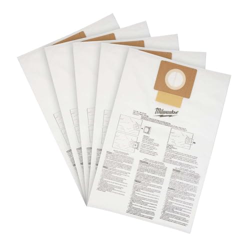 BYOGI For Milwaukee 49-90-1979 6 Gallon Vacuum Fleece Dust Bags - 5 PK
