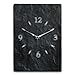 Produktbild Kreative Feder Designer-Wanduhr aus Stein (Keramik) Größe ca. 35x25cm mit flüsterleisem Uhrwerk (Schiefer Optik schwarz, leises Funkuhrwerk)