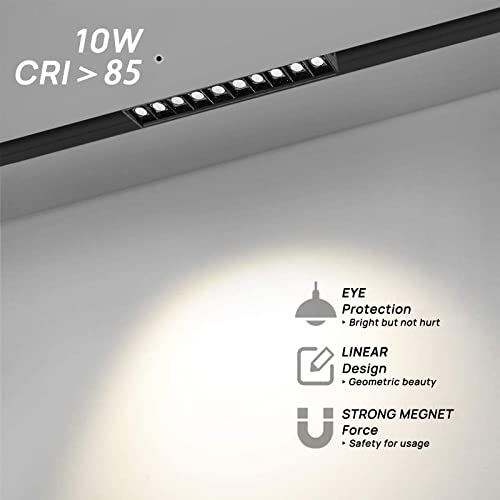 Scon 24V Magnetic Led Lamp Head For Xtb028 Recessed Track Lighting System, Linear Spotlight Ceiling Wall Light (10W/3000K-Warm White/30°/Ra85/Non-Dimmable) #TOP4