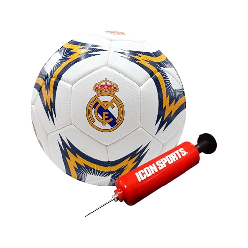 Icon Sports Officially Licensed Real Madrid CF Soccer Ball - RM154BLT White Size 3