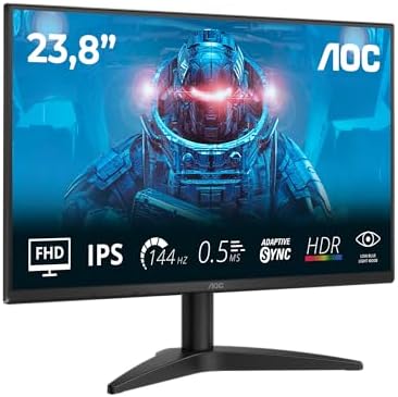 AOC 24B36X 24 Inch FHD Gaming Monitor, 144Hz, IPS, 0.5ms MPRT, Ad...