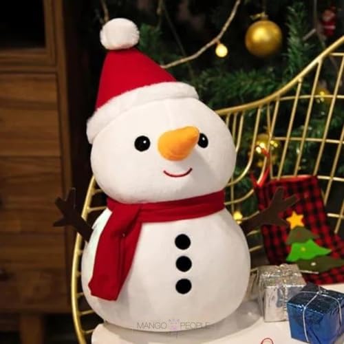 Image of Snowman Plush Toy Stuffed Snowman Animal Christmas Holiday Pillow Soft Toys for Christmas Decorations 35cm (35 Cm, Snowman)